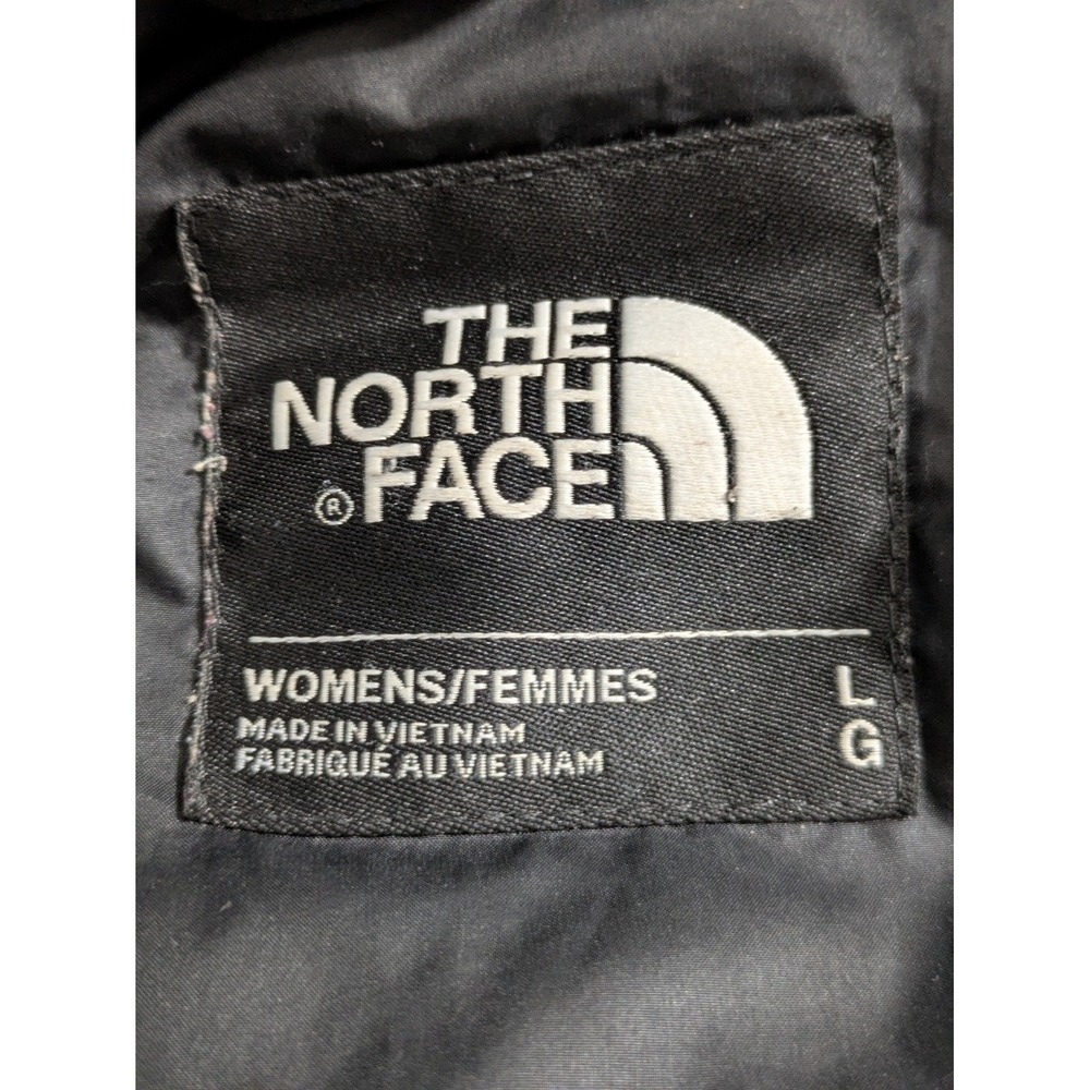 The North Face Womens 550 Down Hooded Parka Puffer Jacket Black Large L Long - Picture 2 of 16